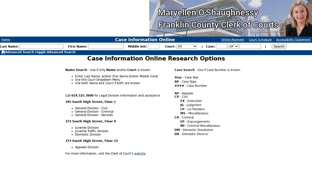 Truro Township residents directory Franklin County court case search