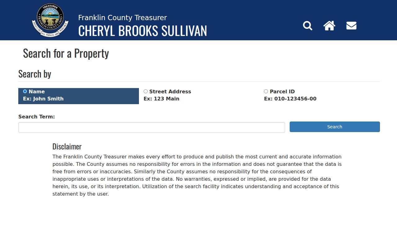 Truro Township street directory Franklin County Treasurer property search